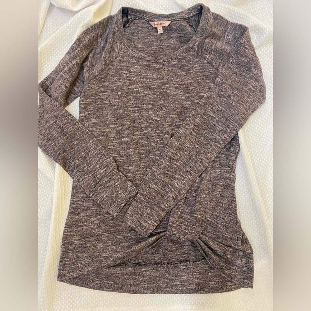 NWOT Juicy Couture Twist Front Hem Long Sleeve Top-size medium